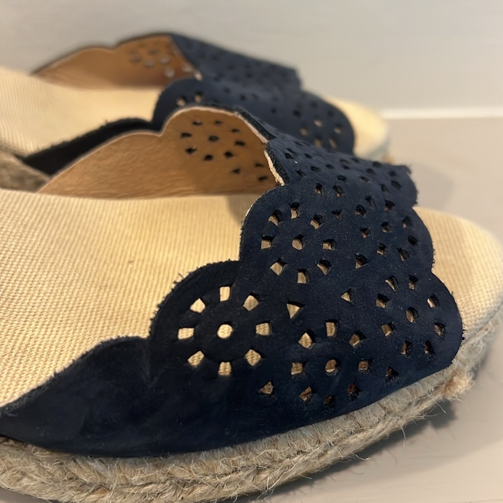 Kanna Navy and Tan Espadrille Sandals - Picture 4 of 7